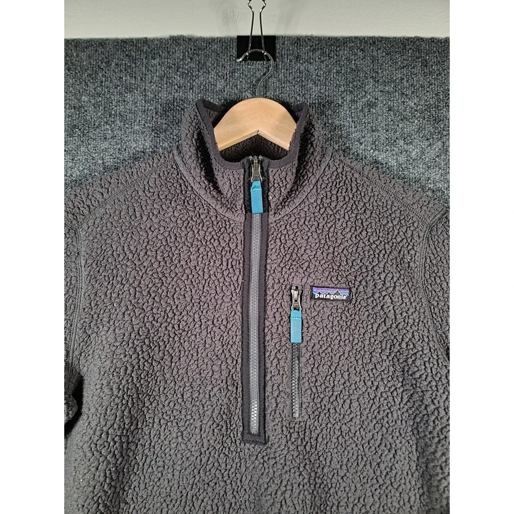 Patagonia Retro Pile 1/4 Zip Fleece Jacket Mens Medium Gray Pullover Sweater
